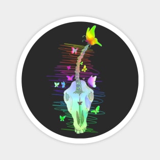 Rainbow Unicorn Skull Magnet